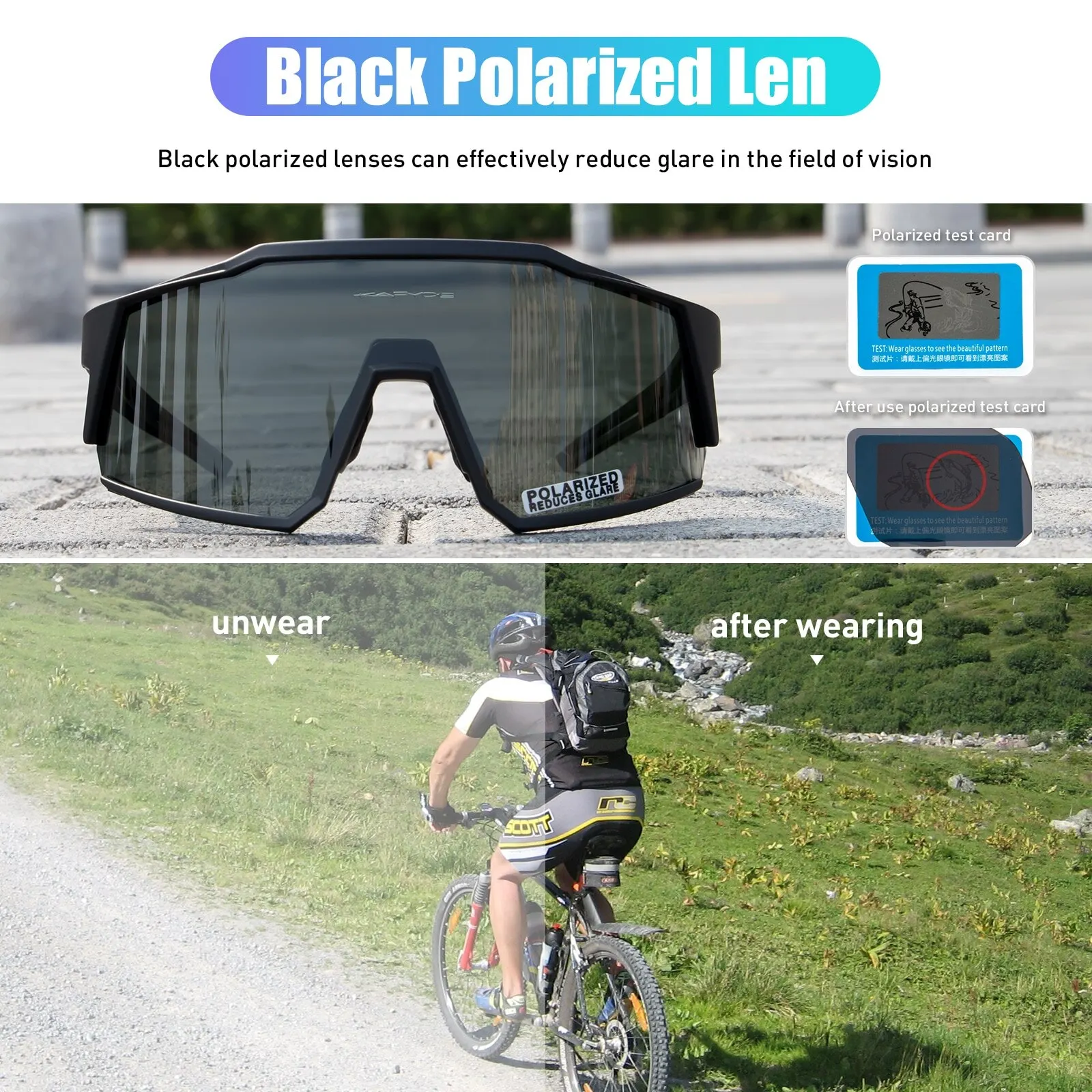 Kapvoe Ultra Light Polarized Sports Sunglasses with UV400 Protection