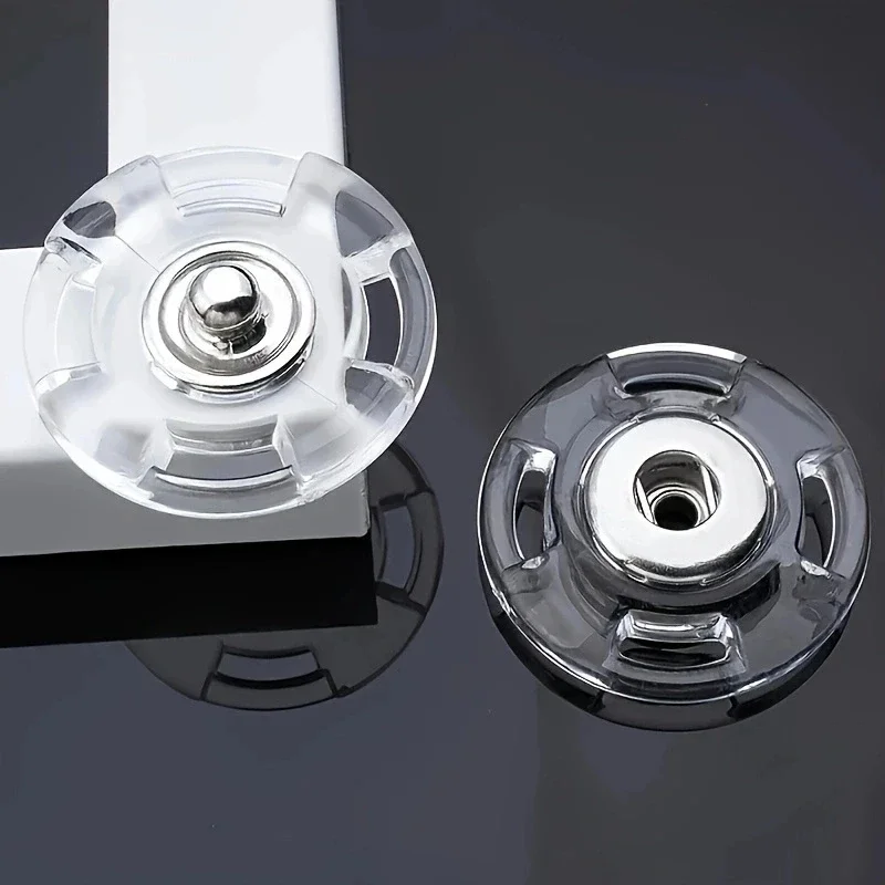 10Pair Transparent Fastener Sewing Accessories Invisible Acrylic Snap Fastener Round DIY Press Stud