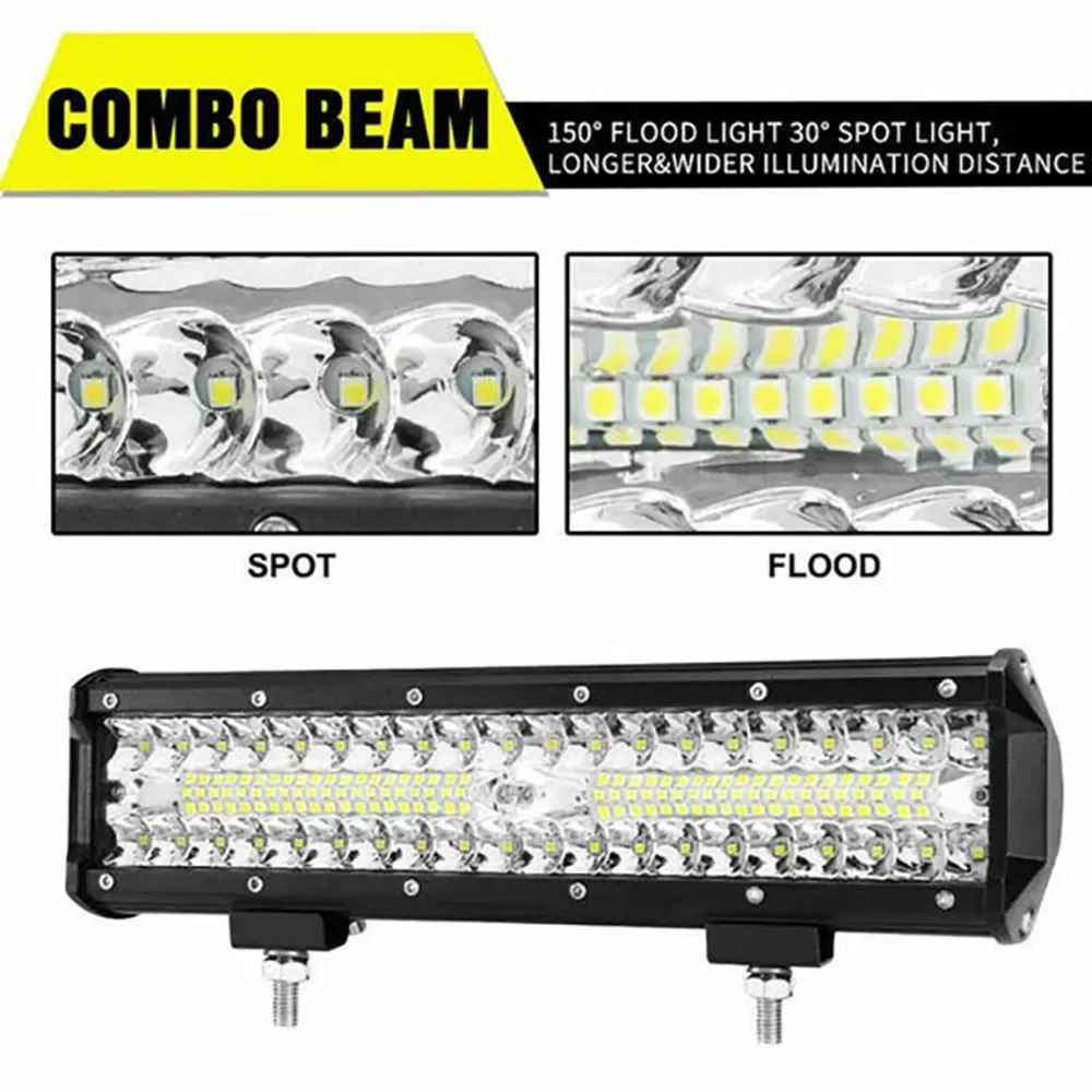 3-Row LED Light Bar – 12V/24V Off-Road Spot & Flood Work Light | Fog Lamp for Truck, SUV, ATV, Tractor & Boat 4