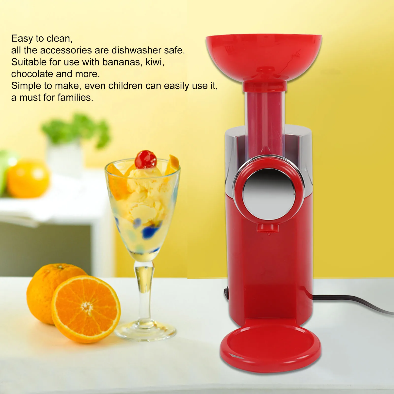160W Automatic Frozen Fruit Dessert Machine Fruit Ice Cream Machine Maker Milkshake Machine for Home Kitchen 3