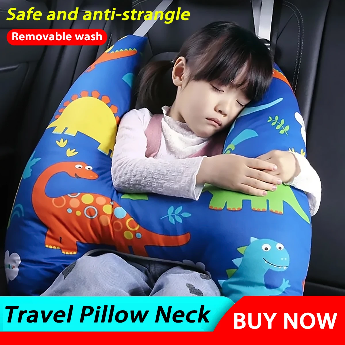 

Детская опора для шеи с милым рисунком животного, U-образная детская дорожная подушка, подушка для автомобильного сиденья, безопасная подушка для шеи для детей