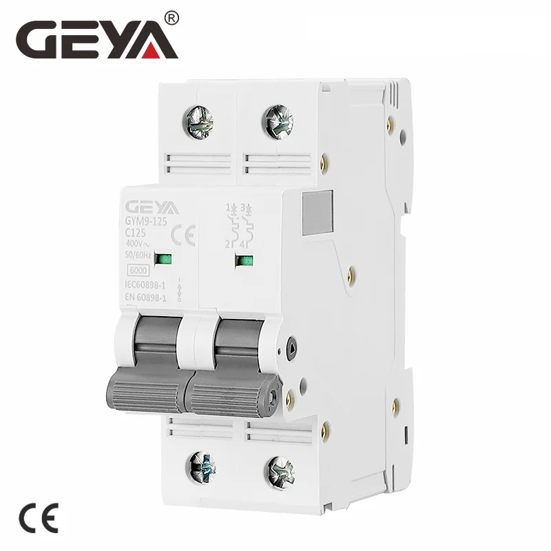 

GEYA GYM9-125 2Pole Mini Circuit Breaker DP MCB Ture Cureent of 80A 100A 125A AC MCB Width 35.6mm 400V 6KA