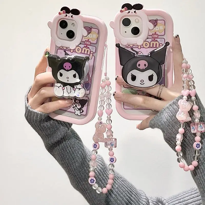 

New Kuromi Iphone Case Sanrio Kawaii Cartoon Cute Anime Fall Prevention All Inclusive Waterproof Decorate Girls Christmas Gifts