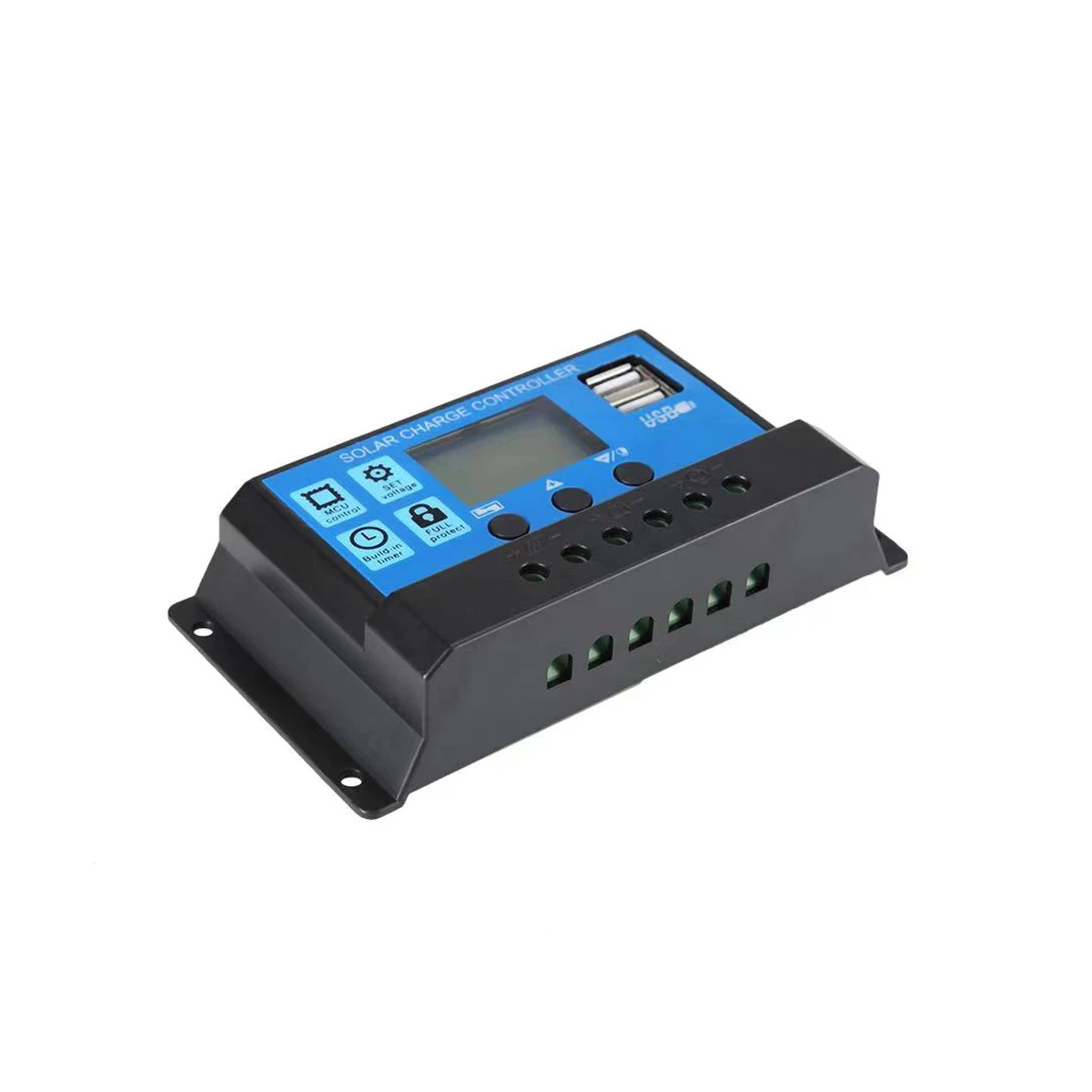 30A/20A/10A 12V 24V Auto Solar Charge Controller PWM LCD Dual USB 5V Output