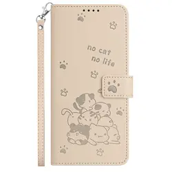 3D Cat Wallet Flip Leather Phone Case - Stylish Strap Cover for Redmi 12 4G (5G) (A)