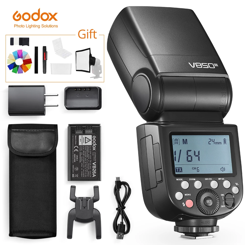 GodoxV850III76W24GGN60WirelessXSystemLiionBatterySpeedlite