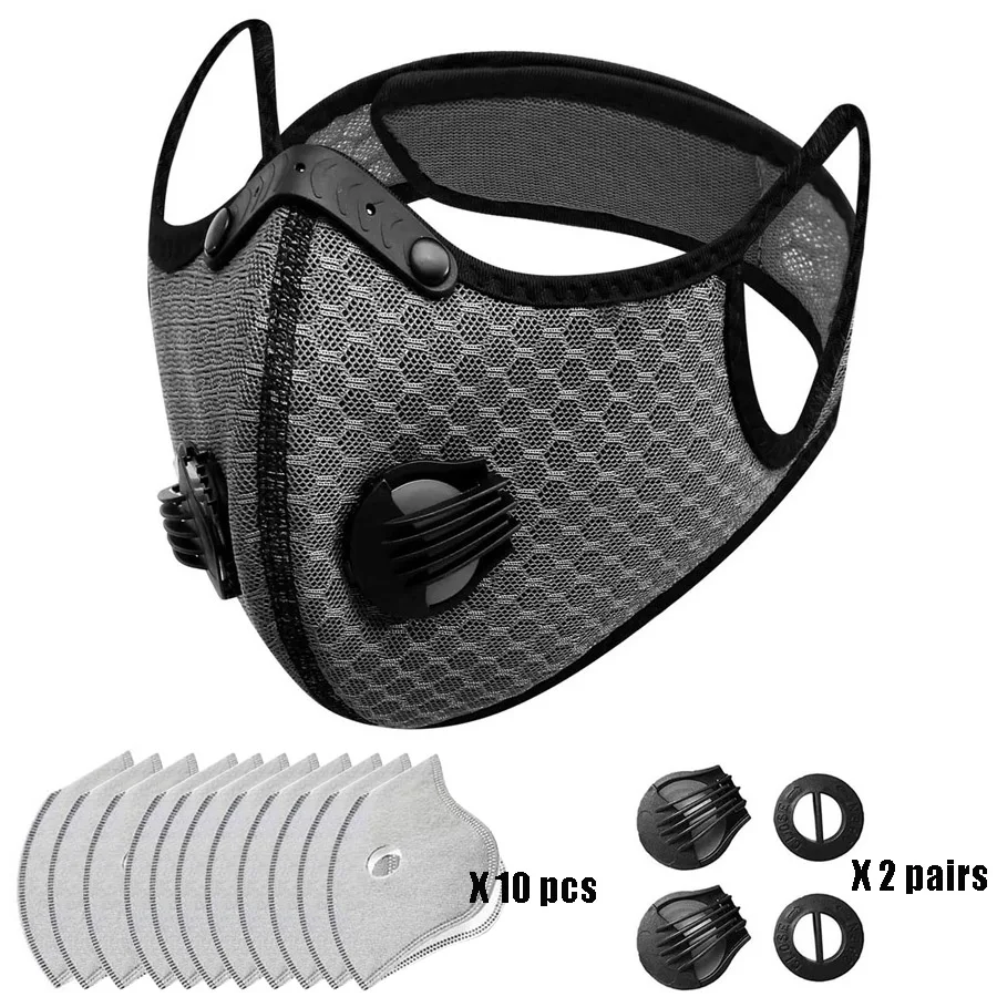 Mascarilla deportiva con filtro de carbón activado para hombre, máscara deportiva para correr, ciclismo, entrenamiento al aire libre