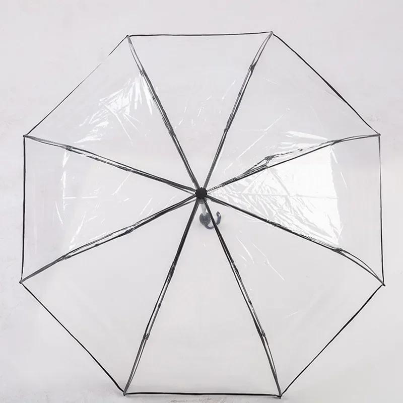 Automatic Umbrella 1PC Transparent Folding Easy Carry Windproof Rain Women Fashion