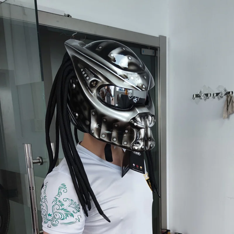 오토바이 프레데터 헬멧, 풀 페이스 DOT 인증, 고품질 Casco Depredador, 클리어 컬러 렌즈