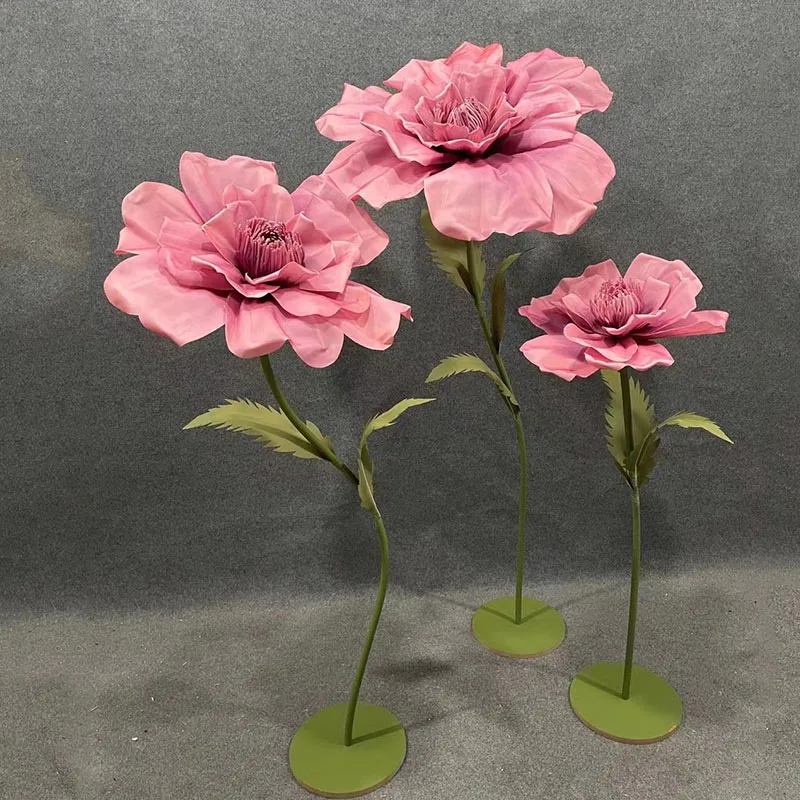 웨딩 소품 폼 모란 인공 큰 꽃 웨딩 로드 리드 히비스커스 꽃 스탠드 무대 파티 배경 장식 창 레이아웃 