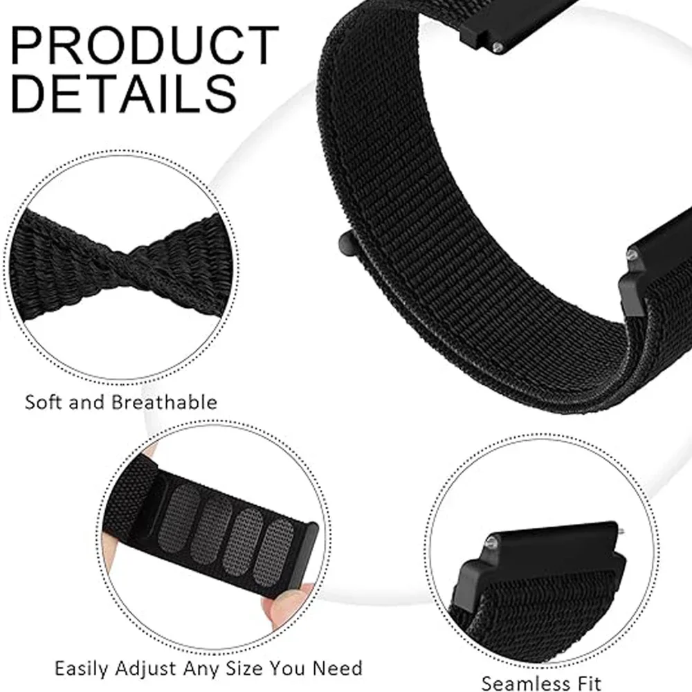 Nylon Braided Watch Band - 20mm/22mm Strap, Universal Fit