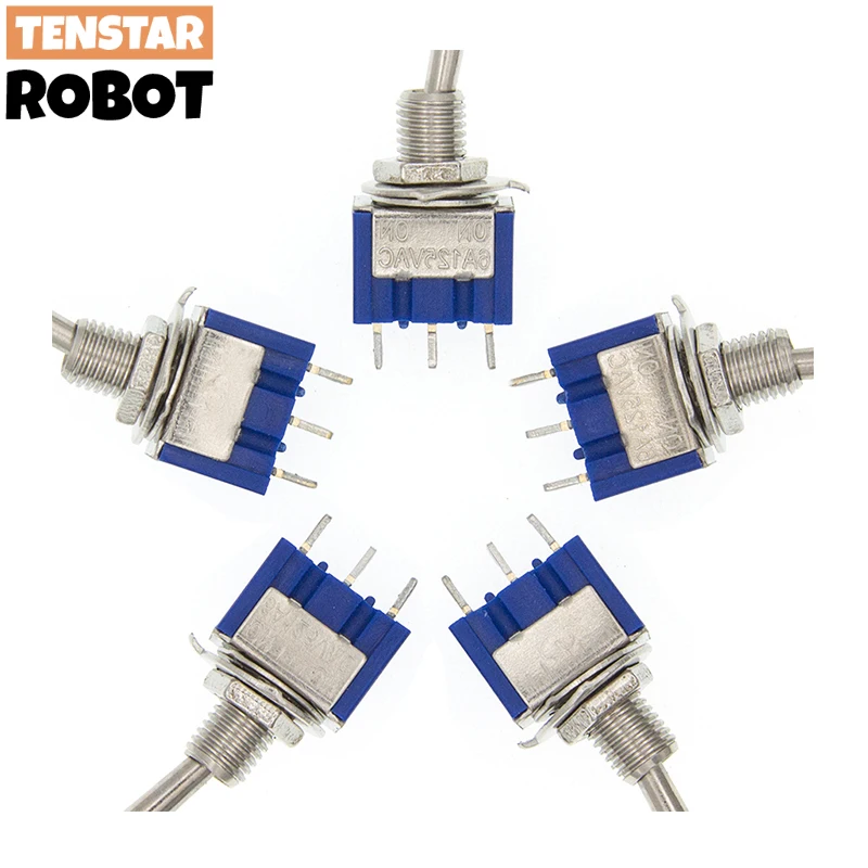 Toggle switch 10pc Blue Mini MTS-102 3-Pin SPDT ON-ON 6A 125VAC Miniature toggle switches