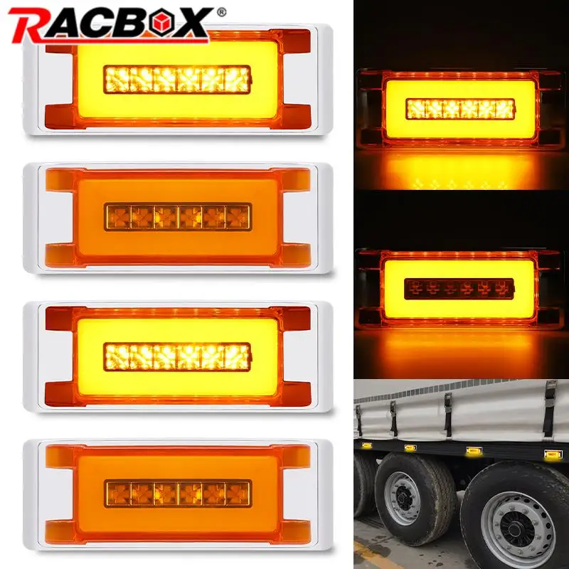 10-Pack Orange LED Side Marker Lights - 12V/24V Amber Truck & Bus Marker Lamps