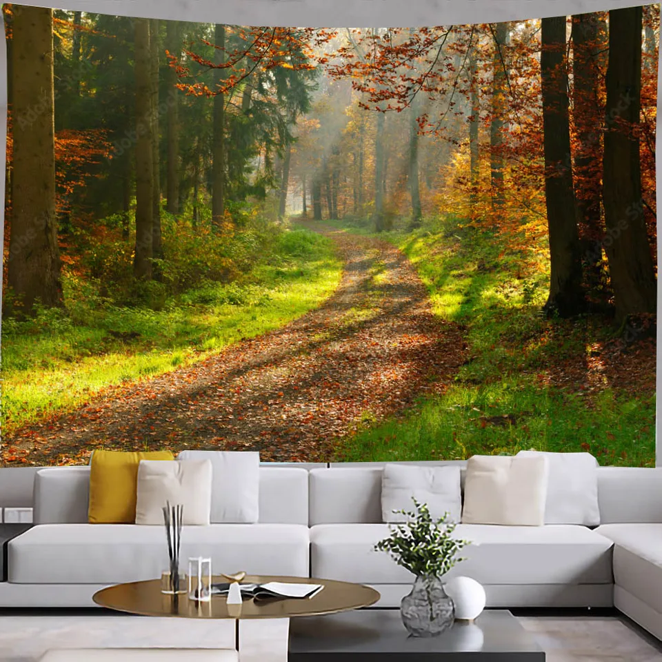 Mural De Pared De Paisajes De La Naturaleza, árboles Dorados, Bosque De  Otoño, Papel Tapiz No, image size:960x960