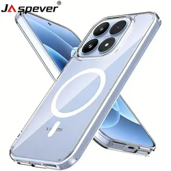 Magnetic Transparent Hybrid Hard Back Phone Case with Soft Bumper for Xiaomi 17 pro