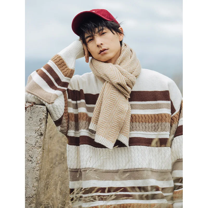Men's y2k Knitted Sweater Patchwork Pullovers Korean Fall Winter Clothes Quality Sweatshirts For Men Knitwear Clothing Women
