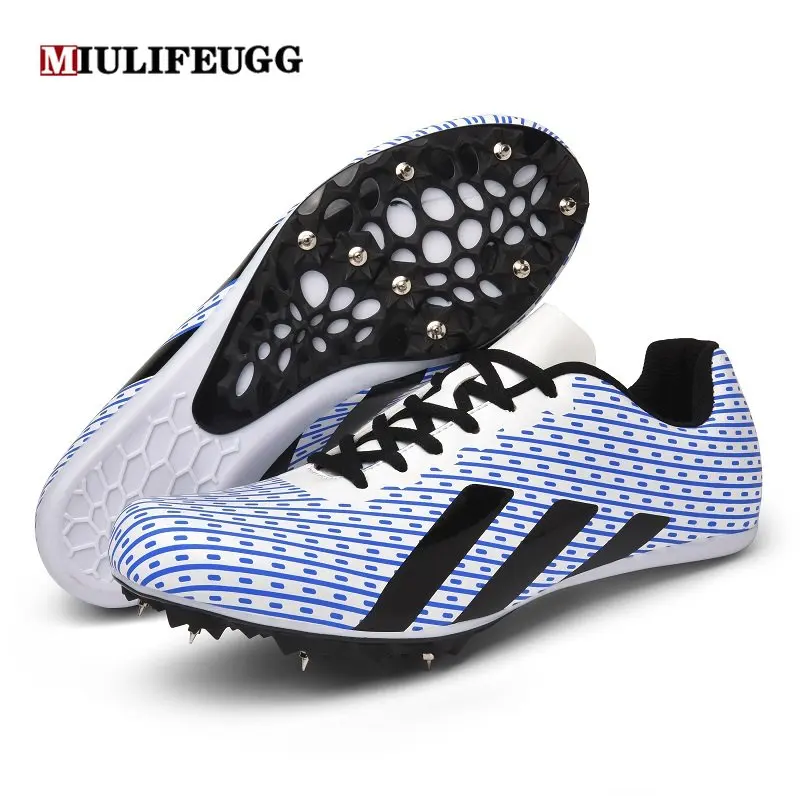 Men Track Field Shoes Women Spikes Sneakers Athlete Running Training Lightweight Racing Match Spike Sport Shoes Trainers Tennis