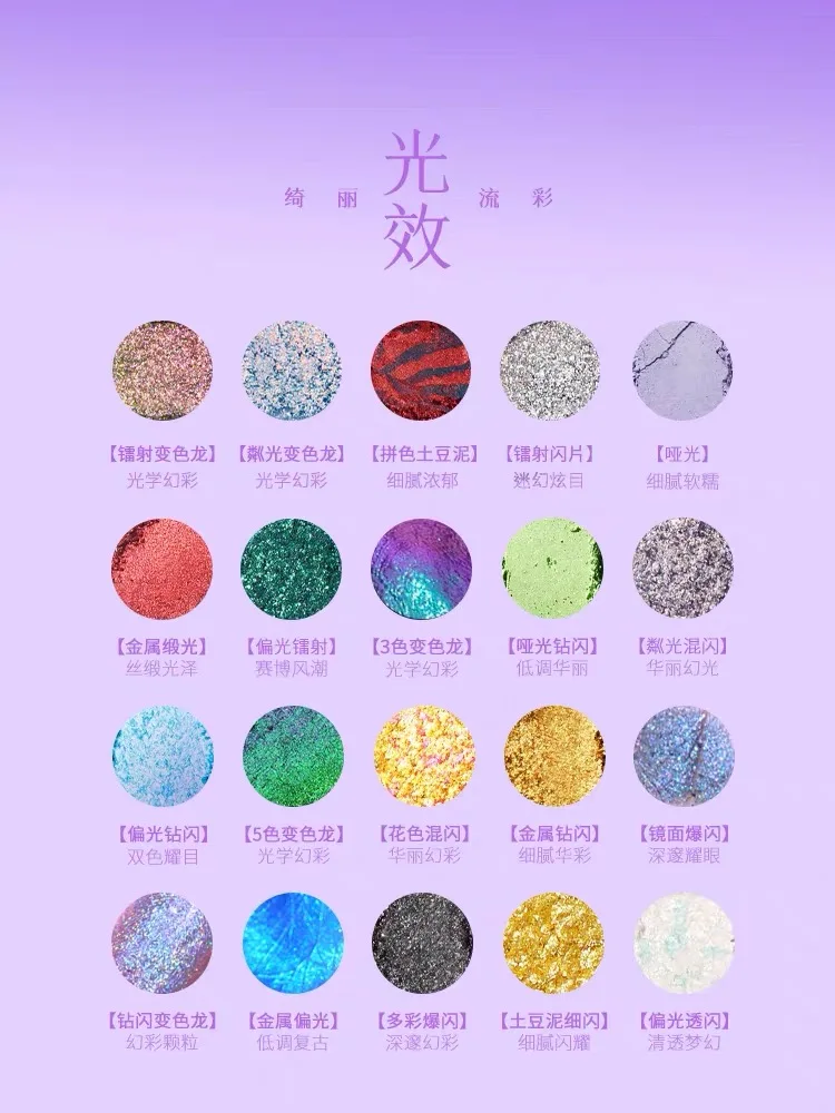 Qian Yan 16 Color Eyeshadow Plate Makeup Multi-color Blue Purple Grey Powder Eyeshadow 4