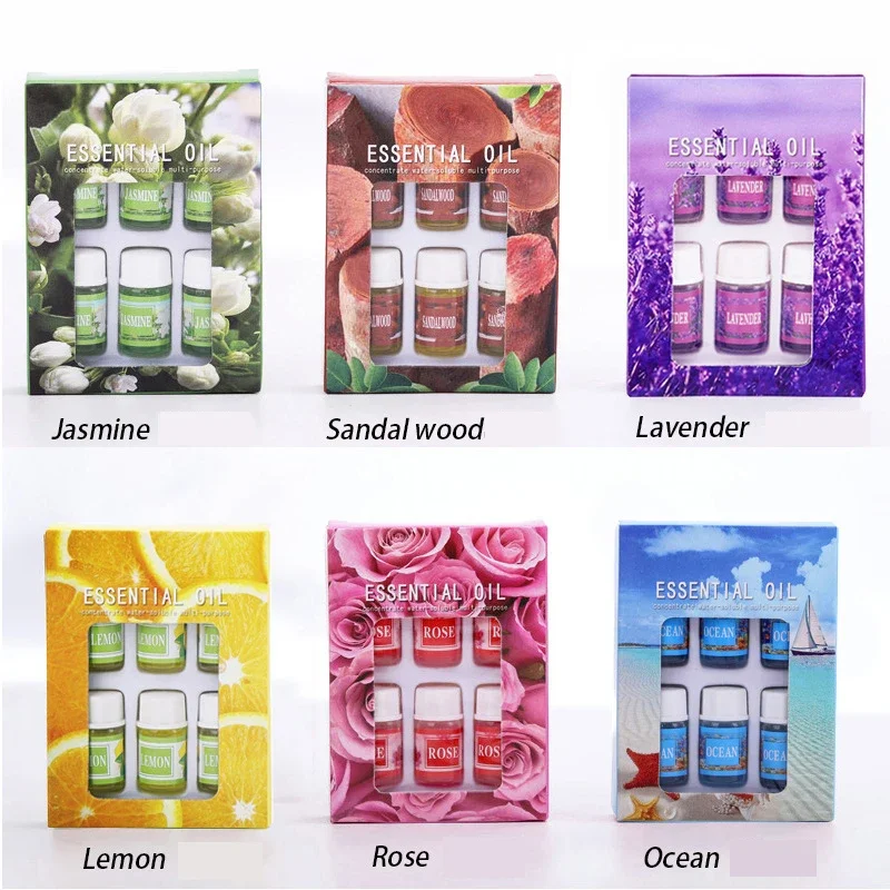 6-Piece Pure Herbal Essential Oil Set for Aromatherapy and Relaxation