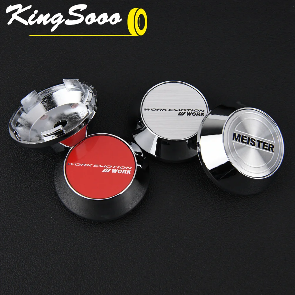 4PCS WORK Emotion XT7 Rim Cap 60mm Clip Sport Wheel Center Cap MEISTER EQUIP Racing Emblem Sticker Wheel Cover Hub