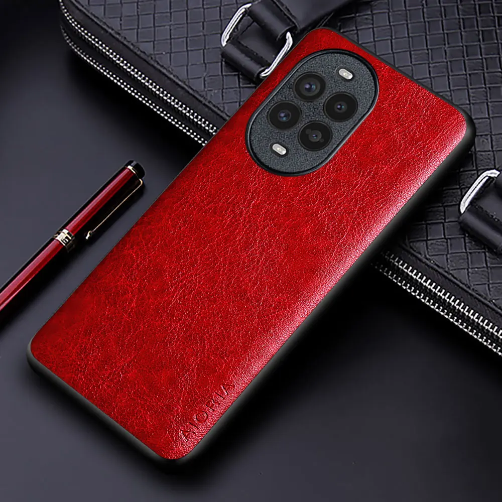 Luxury Leather Business Phone Case - Solid Color Soft & Hard Protective Cover