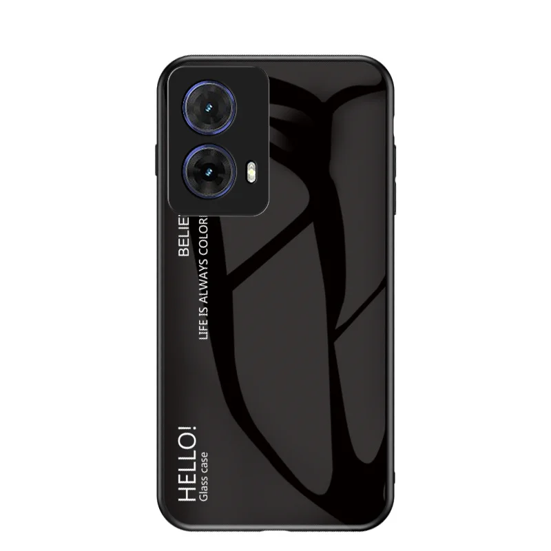 Gradient Tempered Glass Hard Back Cover with Silicone Bumper