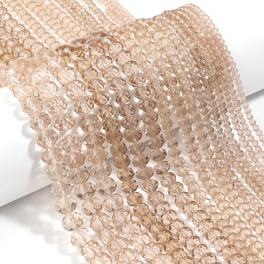 Round Faceted Colorful Glass Beads for Jewelry Making and DIY Projects