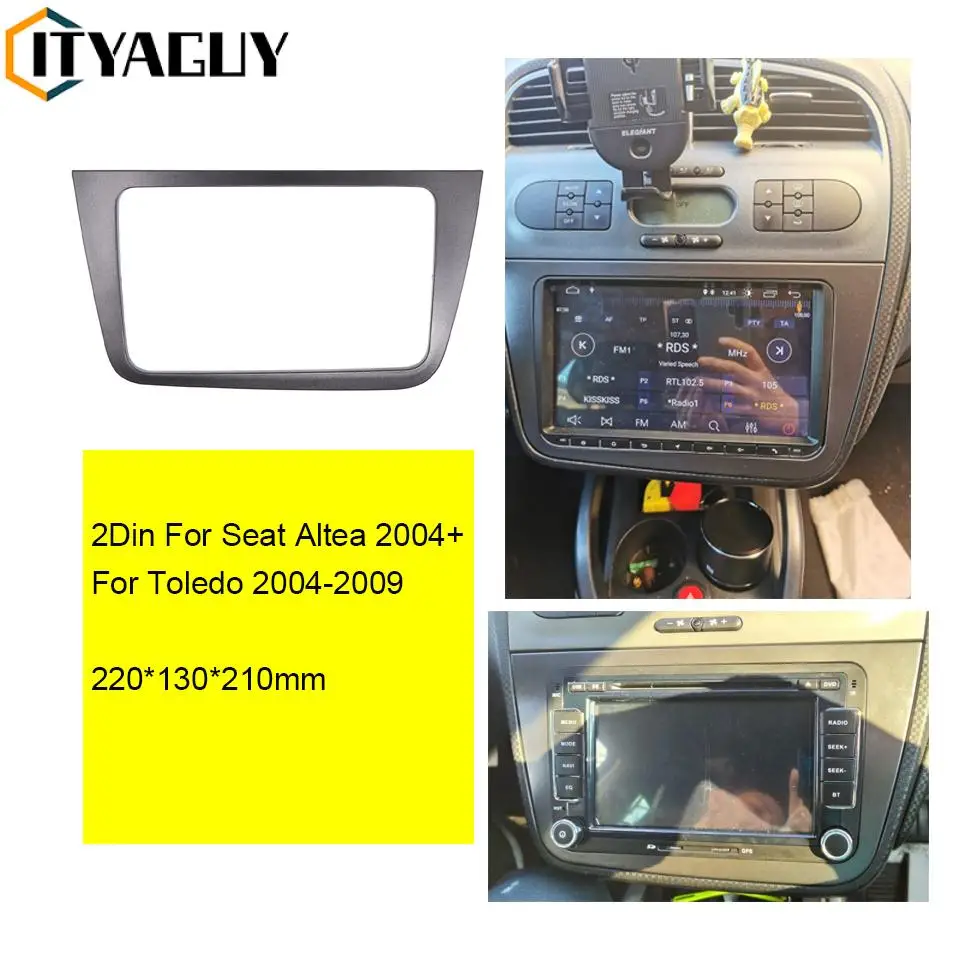 Double DIN Radio Bezel Set compatible with Seat Altea FR XL Toledo 5P