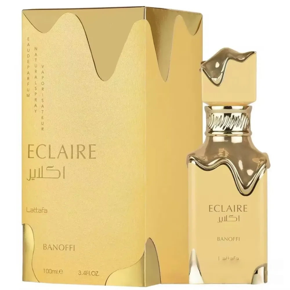 Lattafa Eclaire 100 ml Eau de Parfum Unisex Karamell Vanille Gourmet Creme Pfannkuchen Langlebiges frisches bezauberndes Parfüm