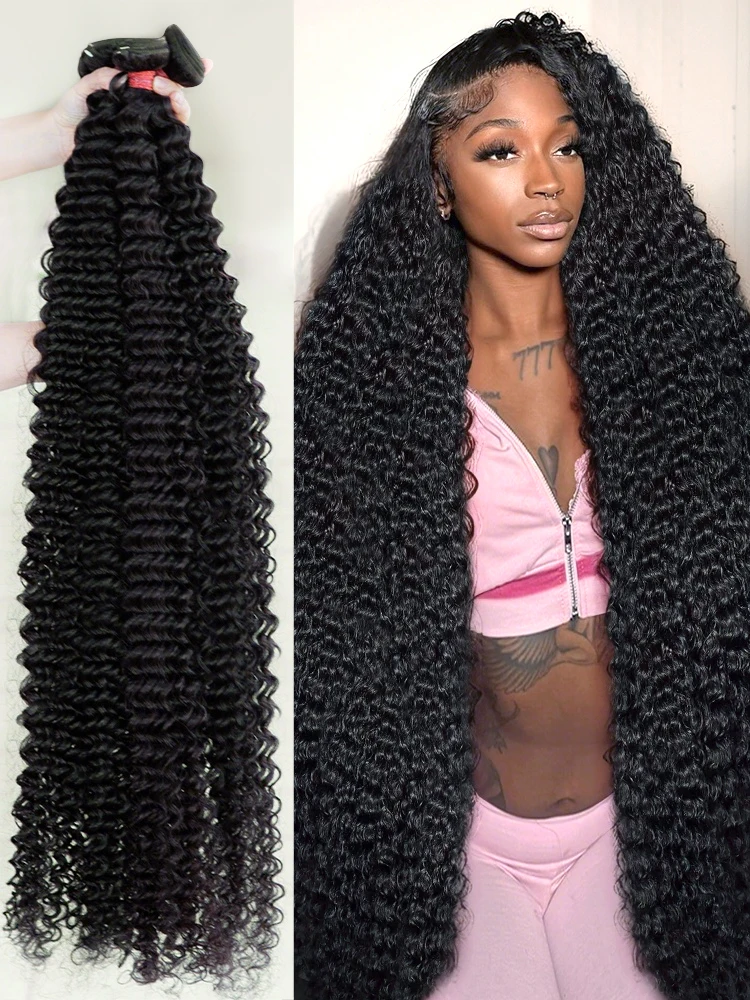 Human Hair Extensions 30 40 Inch Loose Deep Wave 3 4 5 Bundles Raw Human Hair Brazilian Weave Remy Hair Double Weft Drawn