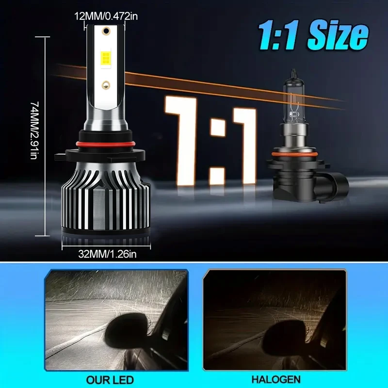 쉐보레 트랙스 2013 2014 2015 2016 2017-2023 용 LED 헤드라이트 전구, 30000LM 캔버스 H11 HB3, H8 안개등, 2 개, 6 개
