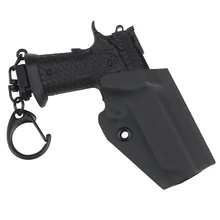 

TTA COMBA Tactical Keychain Plastic 1:4 Pistol Gun Holster Shape Set Weapon Key Ring Gift with Movable Lever Magazine Card Slot