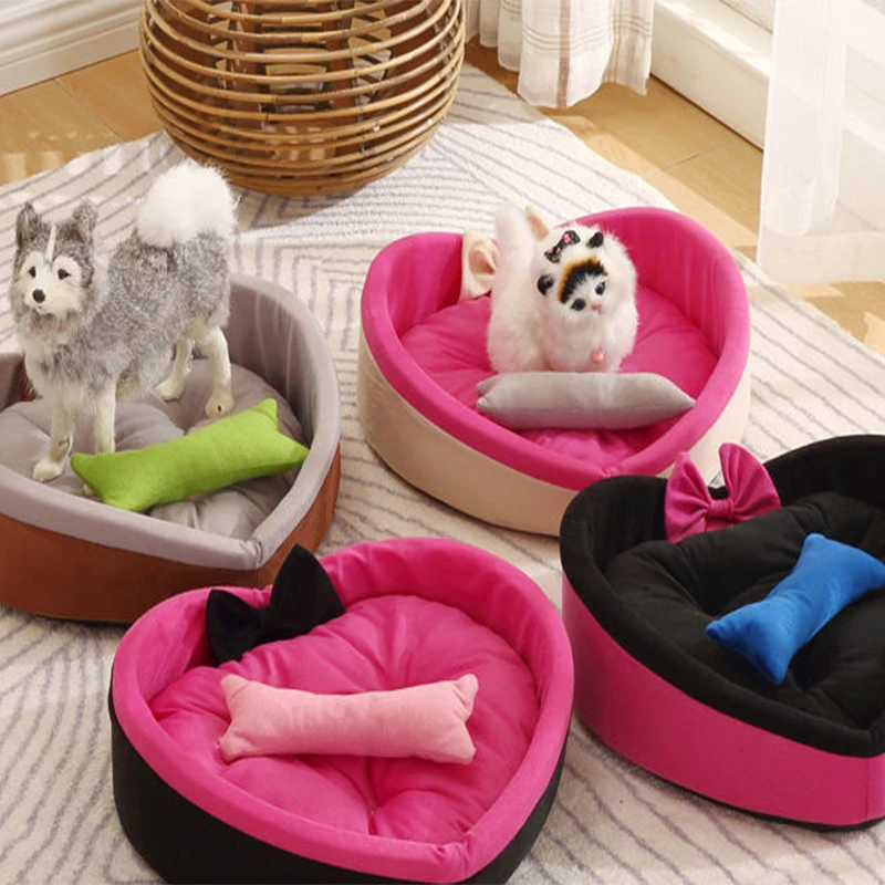 

1PC New pet bed detachable soft puppy sleeping kennel Love-heart design dog beds for large dogs pet habitat cotton dog supplies