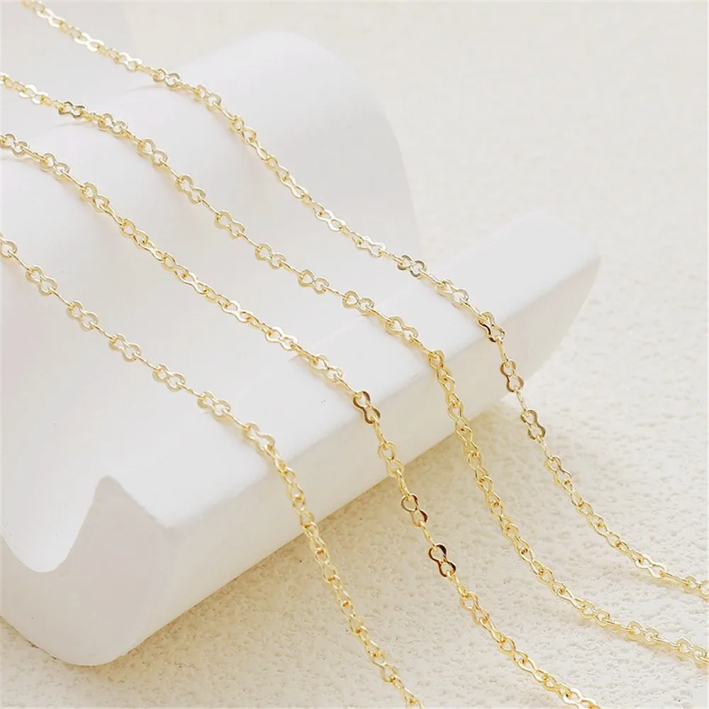 14K Gold-wrapped Small 8 + 0 Word Chain, DIY Accessories, Loose Necklace, Bracelet