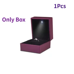 Elegant 2024 LED Illuminated Luxury Ring Box - 65x60x50mm (PURPLE)
