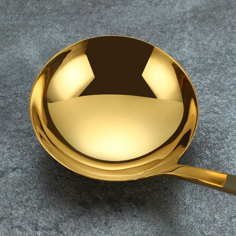 Gold Stainless Steel Kitchen Cooking Utensils Sets Frying Spatula Soup Spoon Long Handle Gadget Kitchen Accessories