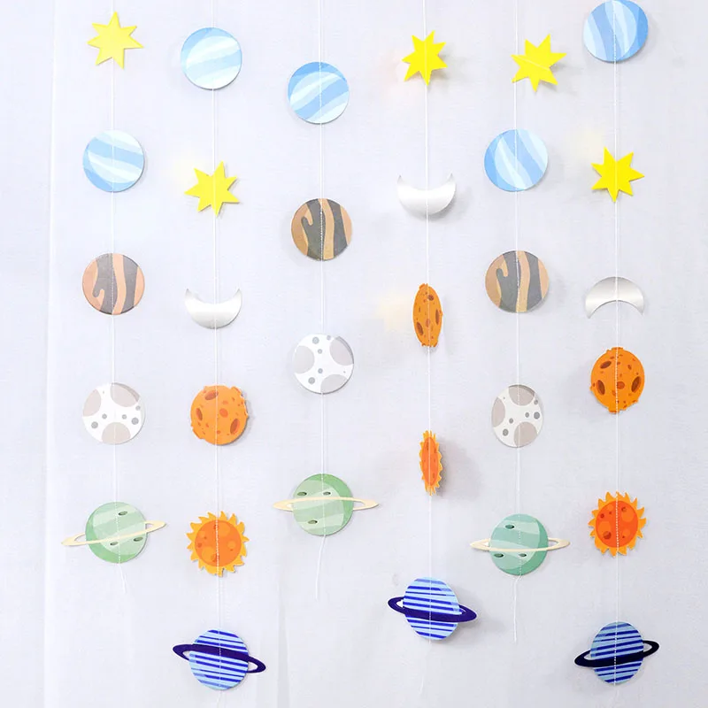 Universe Space Planets Starry Sky Party Hanging Decoration Paper Garlands Banner Kids Birthday Party Decorations Baby Shower Boy birthday streamers birthday banner party decorations