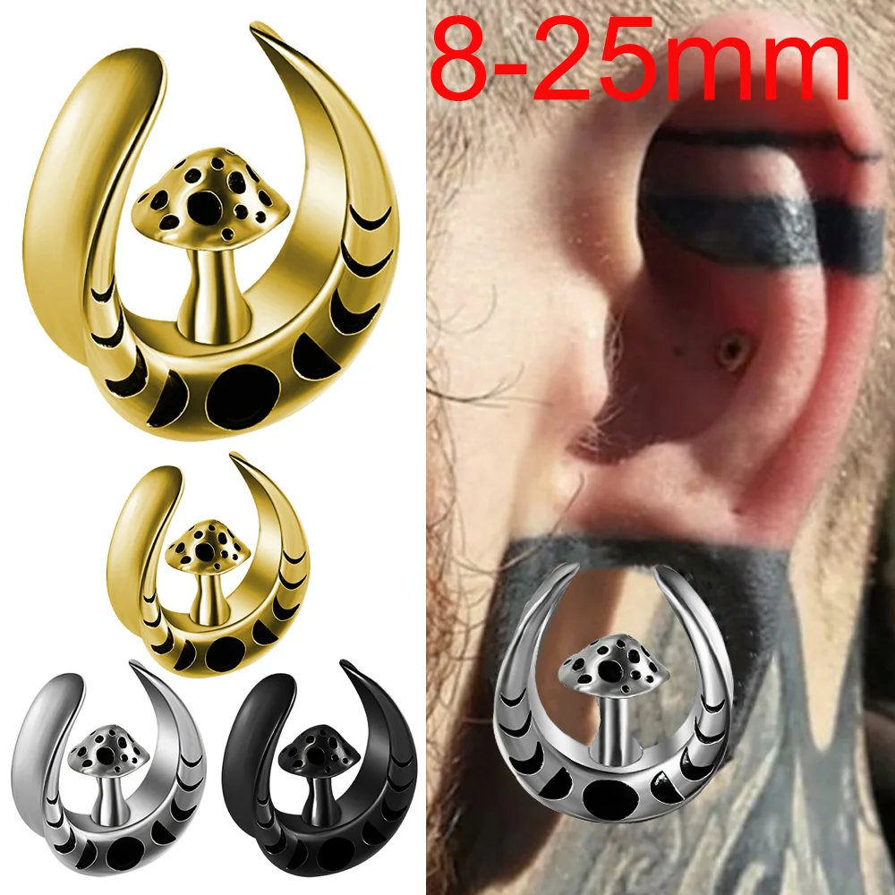 2PCStainlessSteelTunnelPlugsExpanderTapersEarLobeStretching