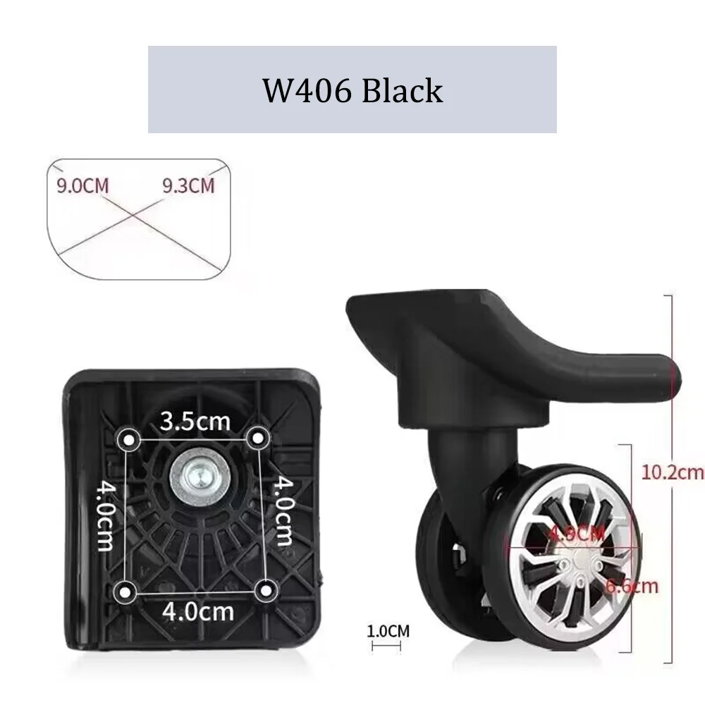For W406 Nylon Luggage Wheel Trolley Case Wheel Pulley Sliding Casters Universal Wheel Repair Smooth Slient Wear-resistant