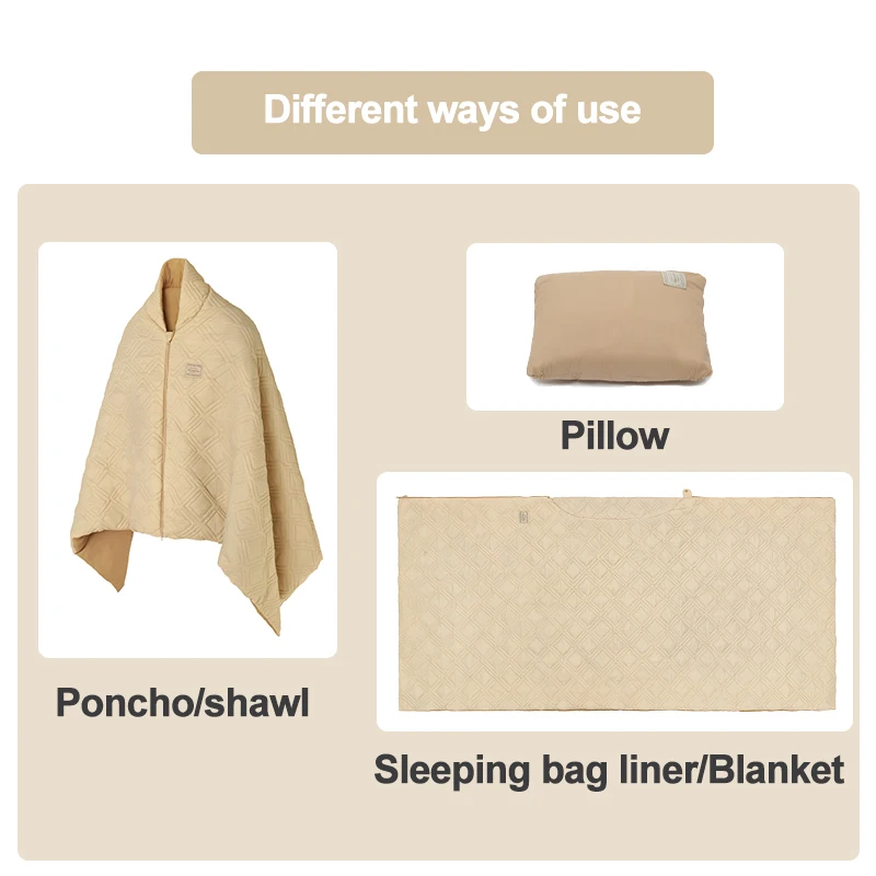 Naturehike Heated Blanket Poncho Shawl Winter Warmth Wind Protection Sleeping Bag Liner Outdoor Camping Portable Equipment Nylon