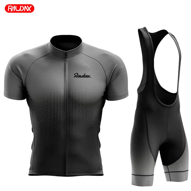 RAUDAX 2023 Summer Cycling Clothing Men's Short Sleeves Cycling Jersey Set Mountain Bike Cycling Wear Sports Team Cycling Suit