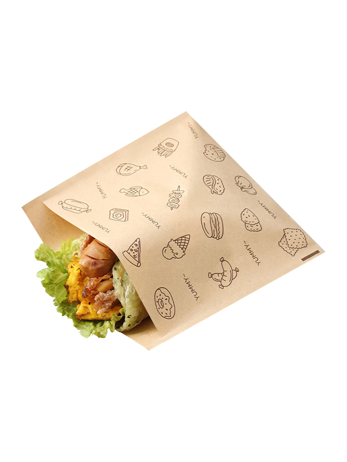 50PCS Grease-Resistant Kraft Paper Food Wrapping Sheets – Oil-Proof Sandwich, Burger, F... - SKU PFWS1045 - UGI Packaging