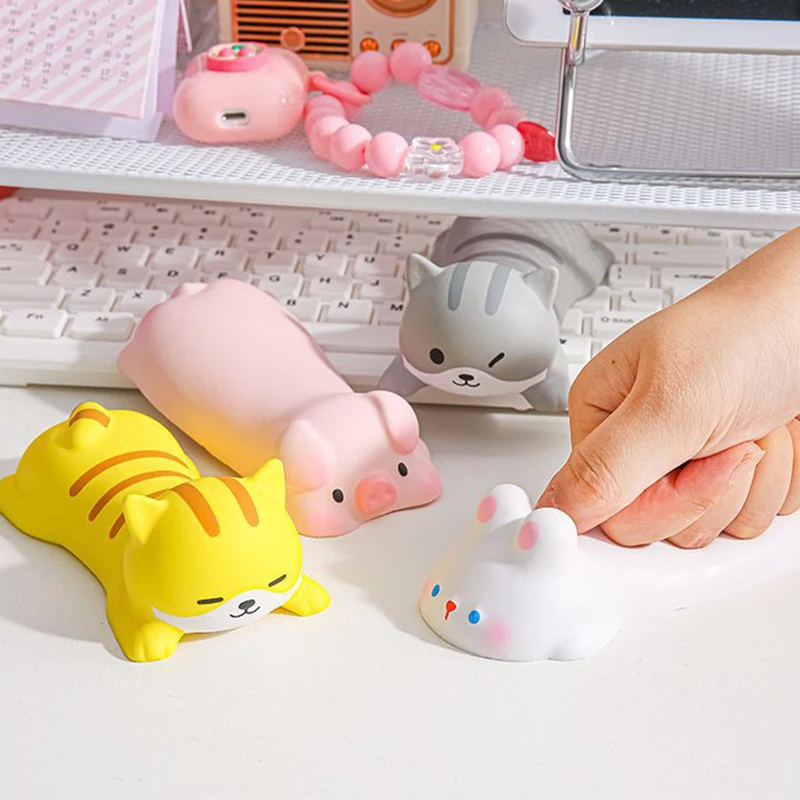 마우스 컴퓨터용 귀여운 손목 받침대 지지대, 노트북 팔걸이, 인체공학적 책상, 카와이 사무용품, 천천히 올라오는 장난감