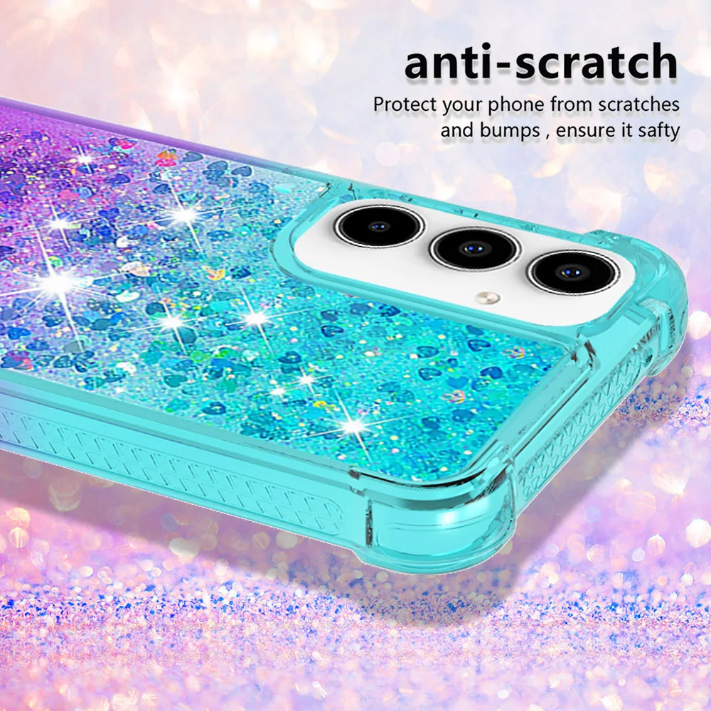 Luxury Bling Glitter Dynamic Quicksand Phone Case with Bumper Back Cover