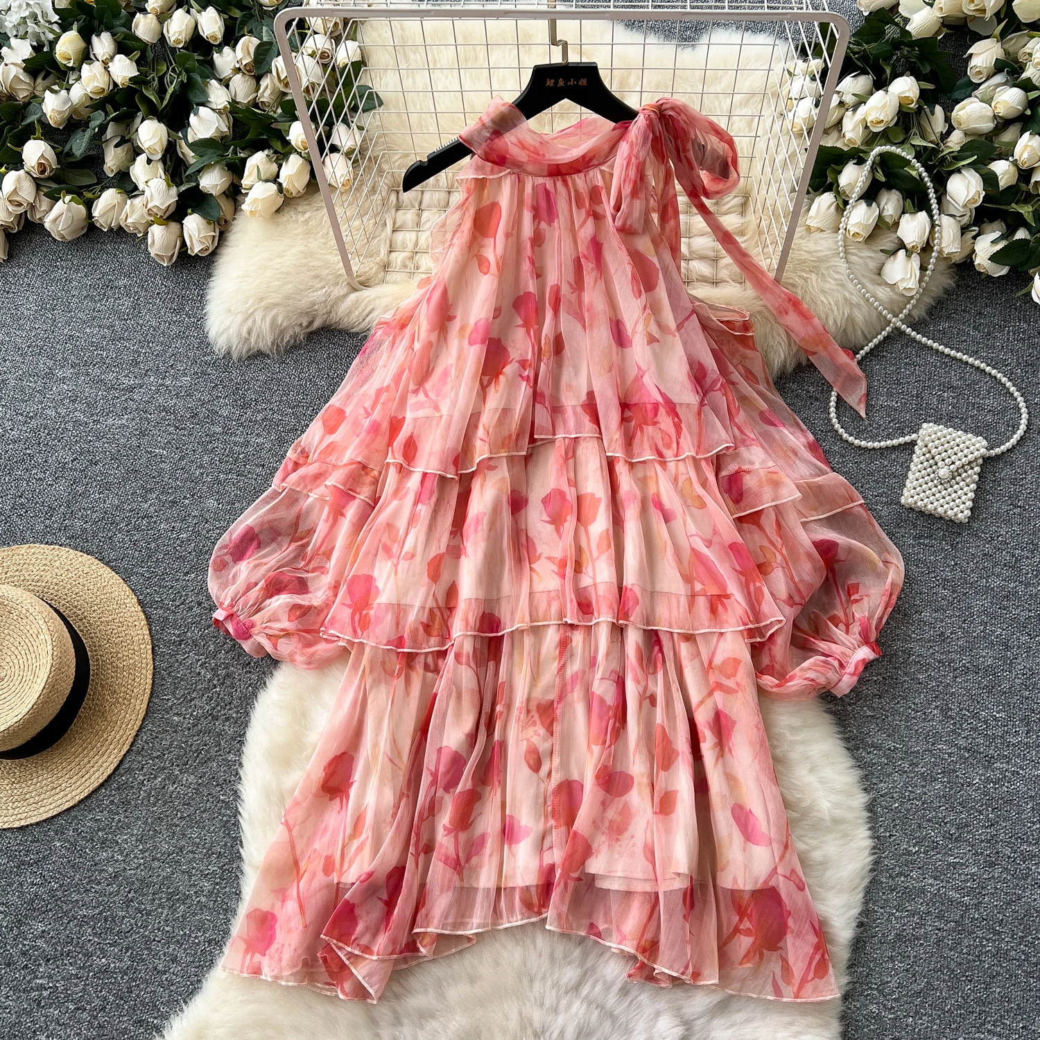 off shoulder print mesh Elegant fairycore Slim Party Club Vesditod Vintage  Dress Korean Fashion Women Clothes - AliExpress 200000345