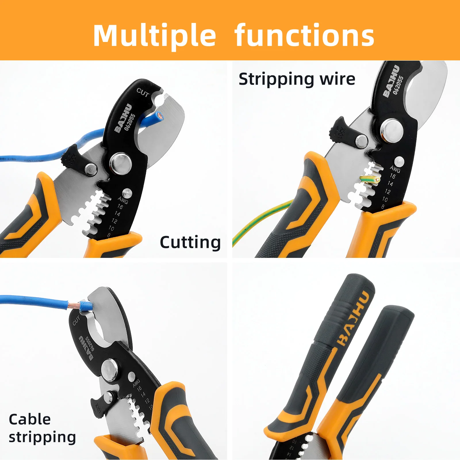 BAIHU Wire Cutting Pliers Scissors Wire Strippers Multi-functional labor-saving mini wire cutters Powerful wire cutters 4