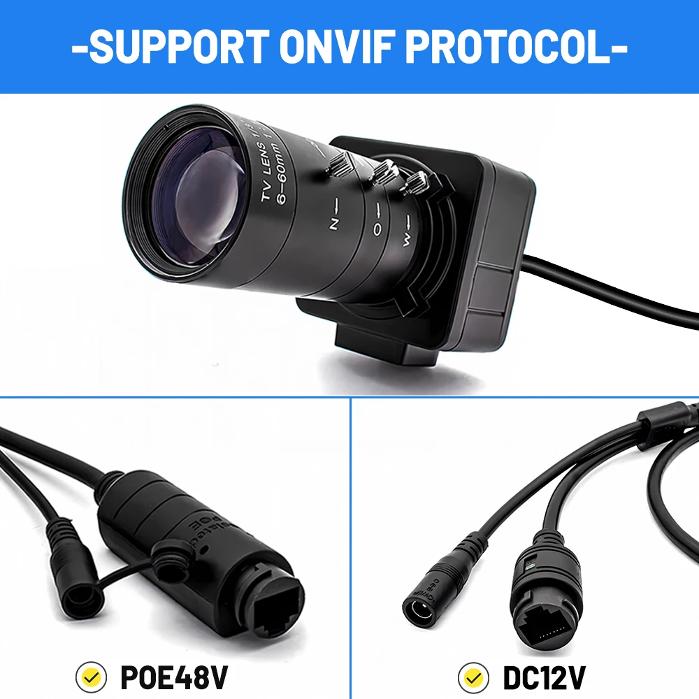 20X Zoom IP Camera 1080P 60FPS 1/2.8" IMX307 CMOS With 5-50mm Varifocal Lens Sup