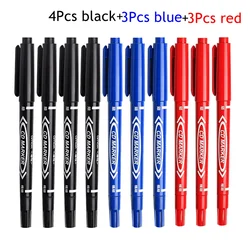 Versatile Double - Tip Permanent Paint Marker Pen Set for Creative Surfaces - 10 Pieces (10Pcs mix)