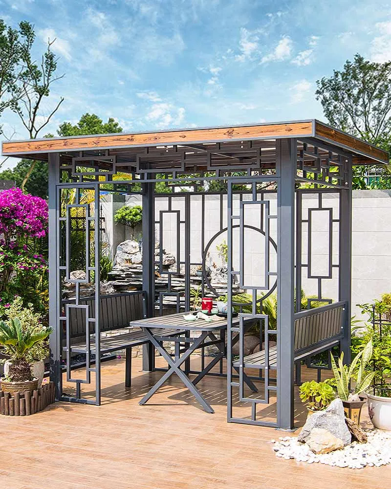 Outdoor pavilion, courtyard, villa, courtyard, outdoor garden, new Chinese style aluminum alloy pavilion