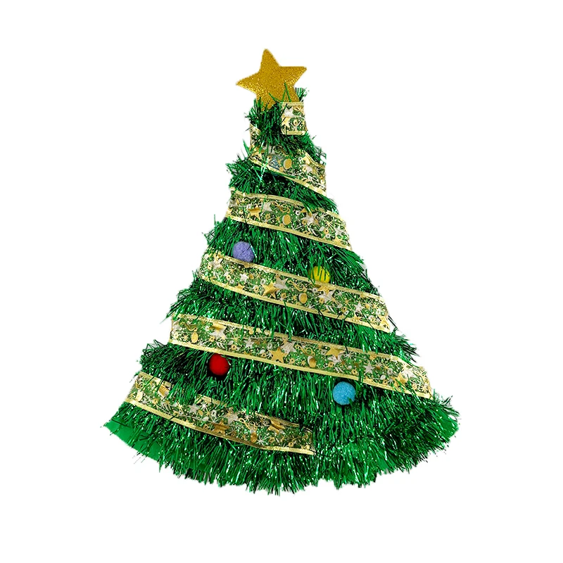 Christmas Decorations Supplies Christmas Hats Plastic Green Tree Hat Glowing LED Tree Hats